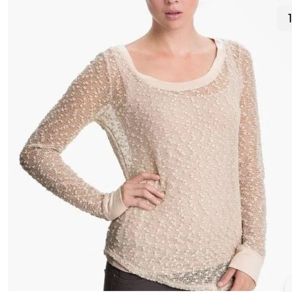 ✨ Sanctuary metallic boucle open knit top